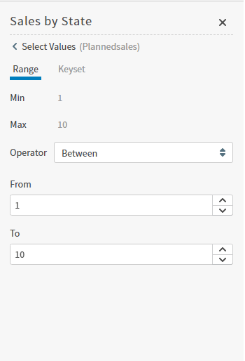 Define your range of values here