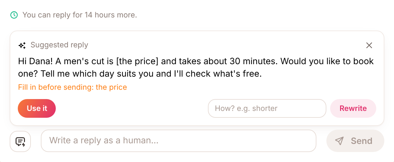 A suggested reply