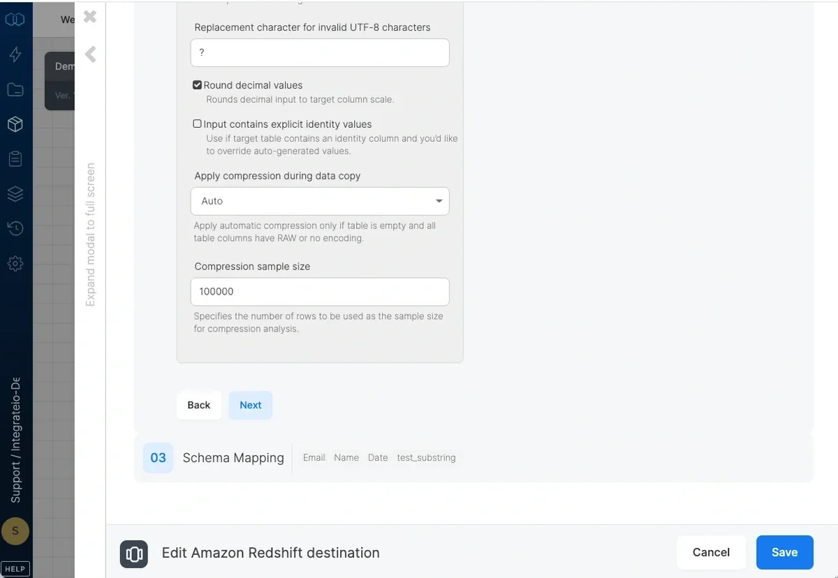 Additional advanced options for data loading behavior