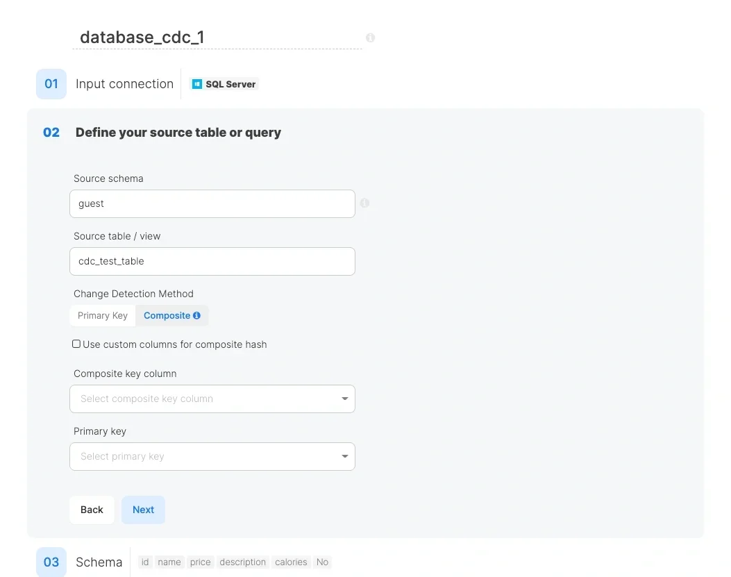 Composite Hash change detection method configuration