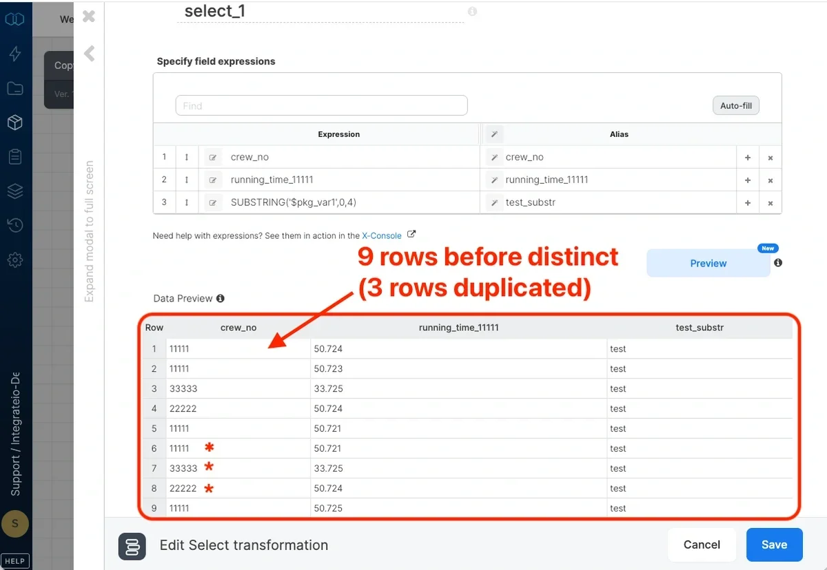 Distinct component configuration with name field