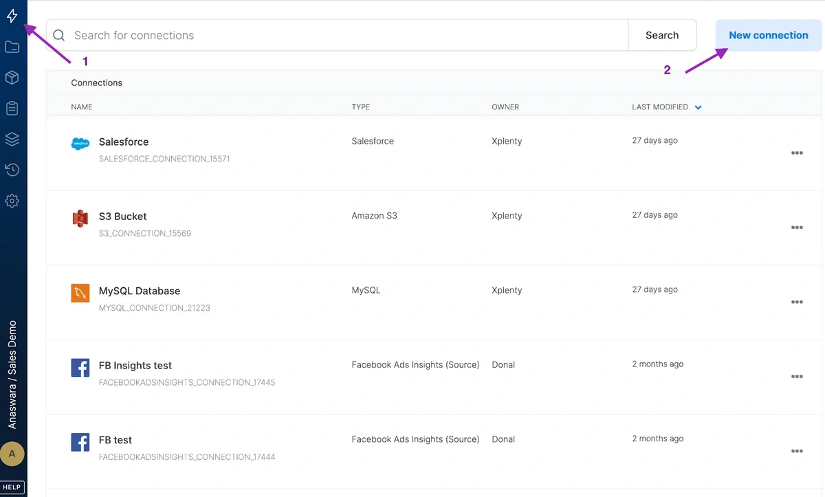 Salesforce connection setup in Integrate.io