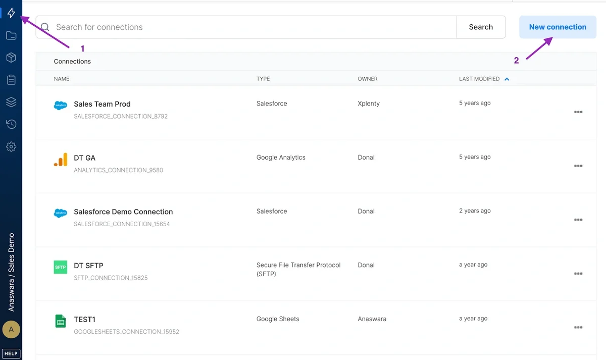 SFTP connection setup in Integrate.io