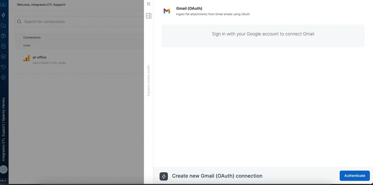 Gmail OAuth connection completed