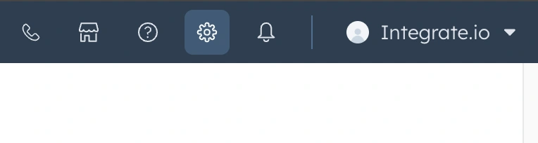 HubSpot settings navigation