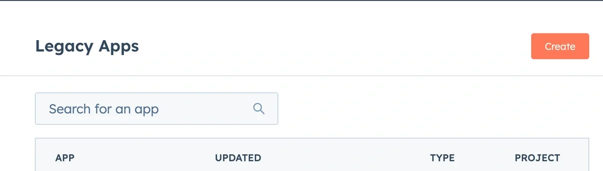 Creating a new private app in HubSpot