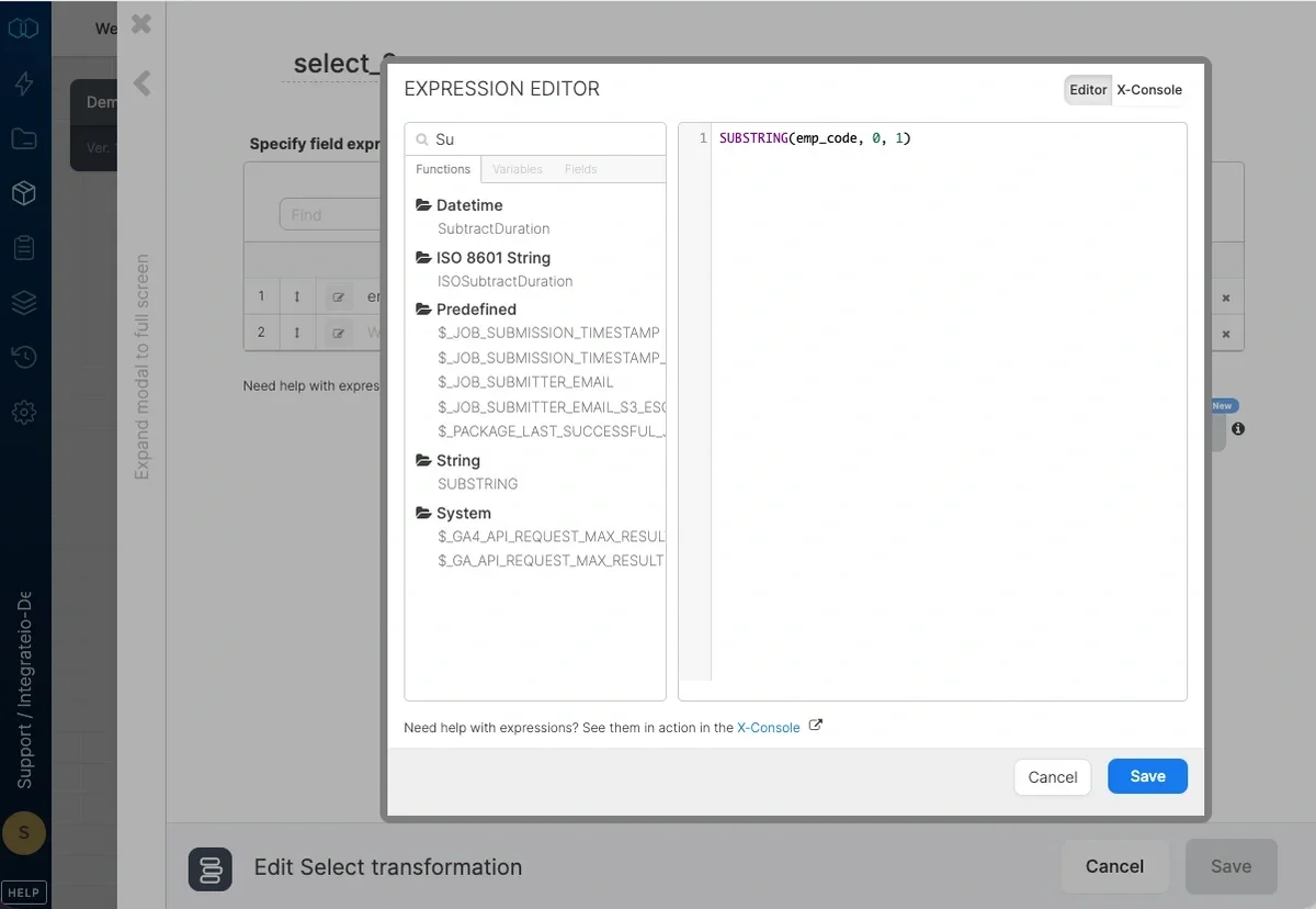 Reordering fields by dragging rows up or down