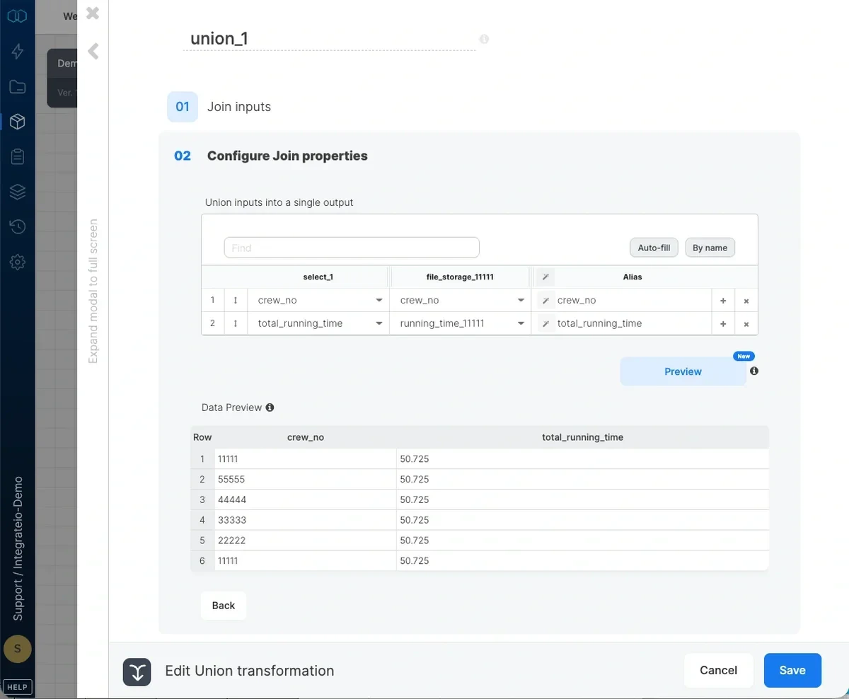 Input field mapping with auto-fill by order and by name options
