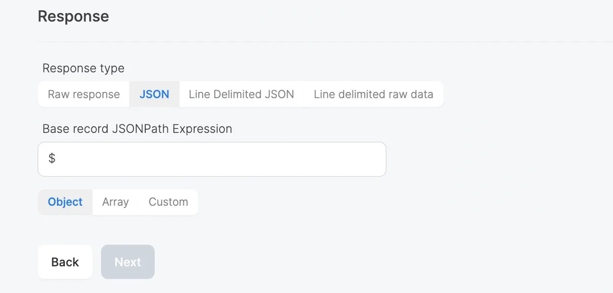 REST API source with Raw response type for XML data