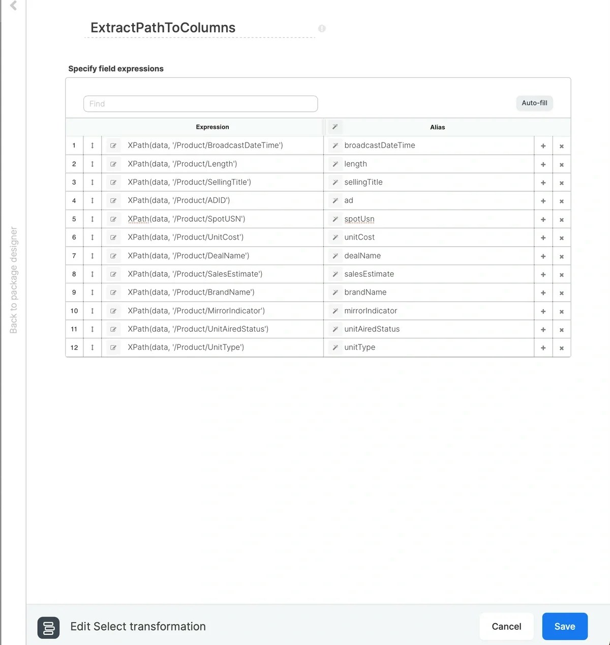 Select component using XPath to parse XML attributes from a file