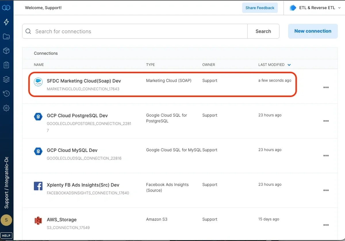 Marketing Cloud SOAP connection open for editing