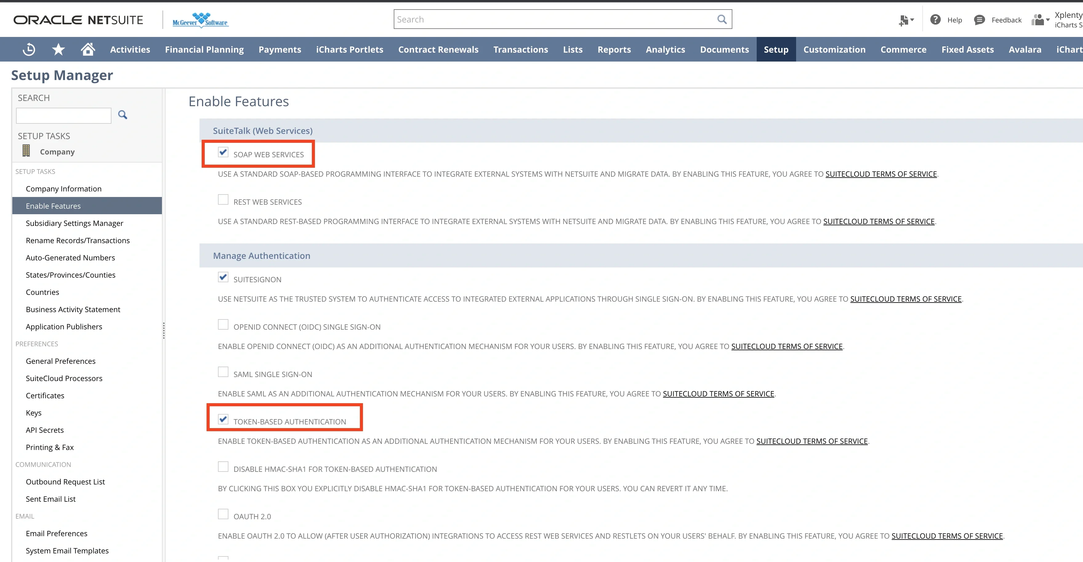 Enabling SOAP Web Services and Token-based Authentication