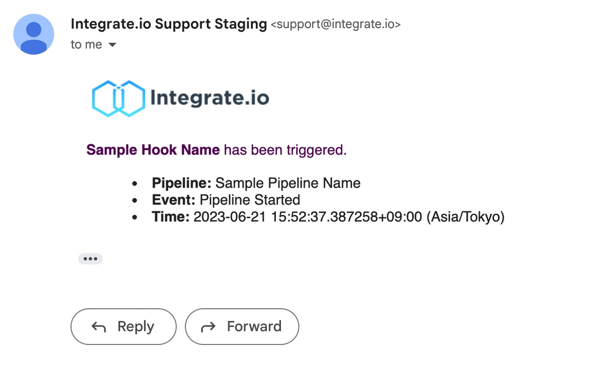 Hook successfully attached to a pipeline with event notifications
