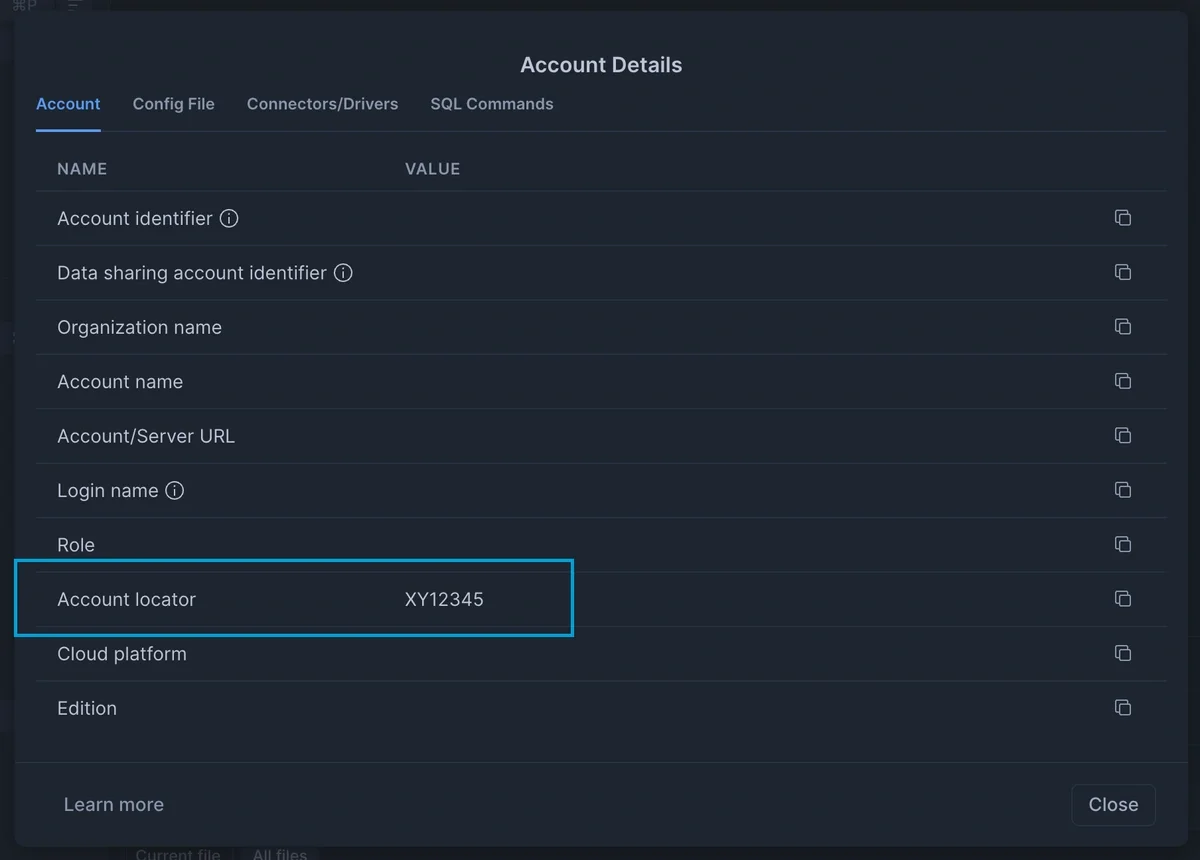 Finding your Snowflake account identifier - Integrate.io