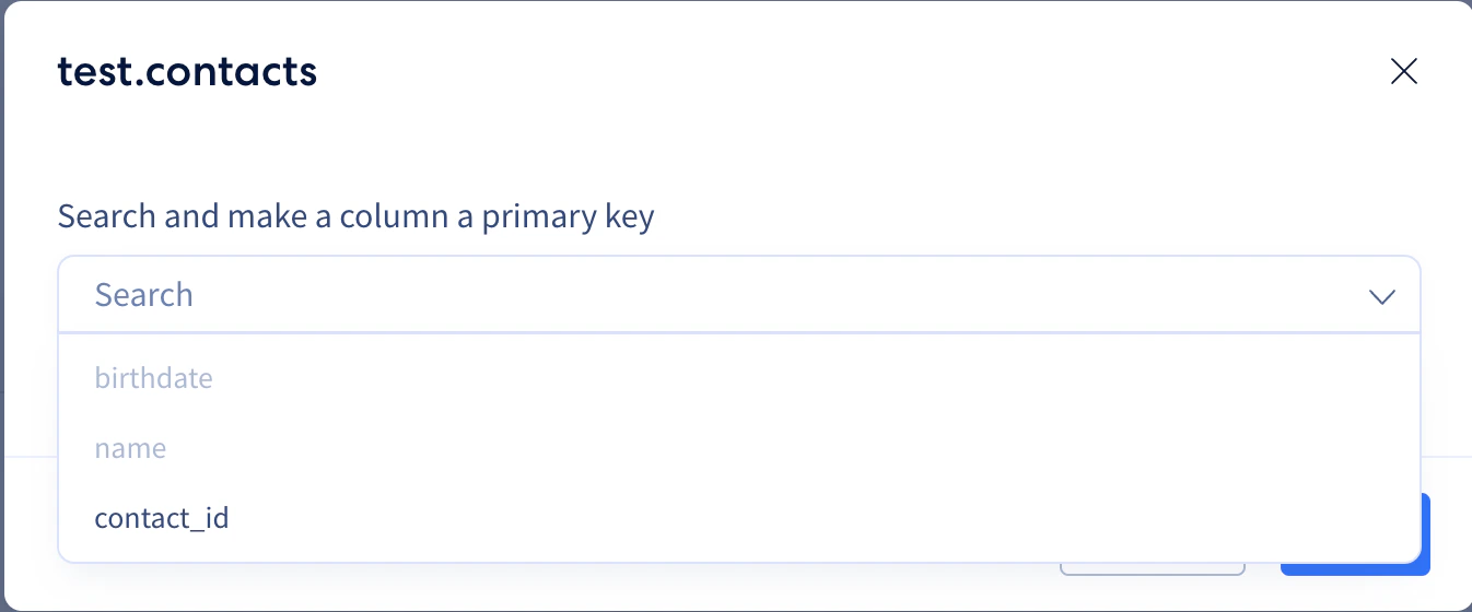 Selecting a unique NOT NULL column as the custom primary key