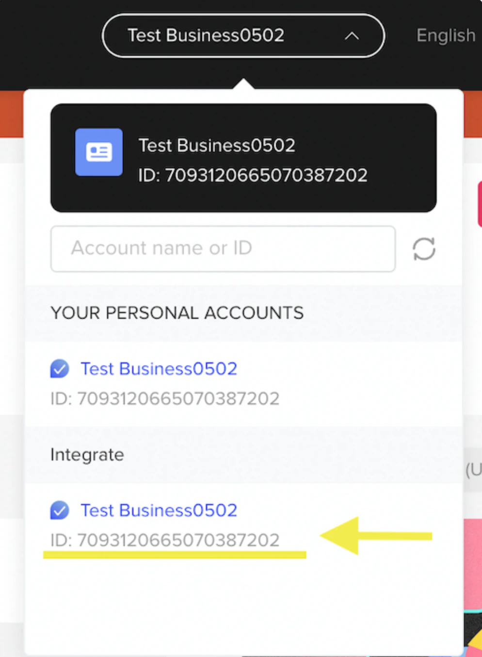 Integrate.io dashboard field for entering TikTok Advertiser IDs