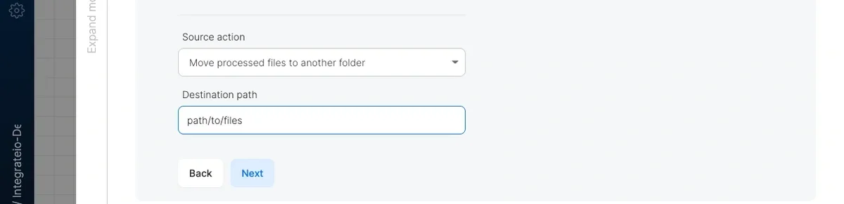 Move processed files to another folder option