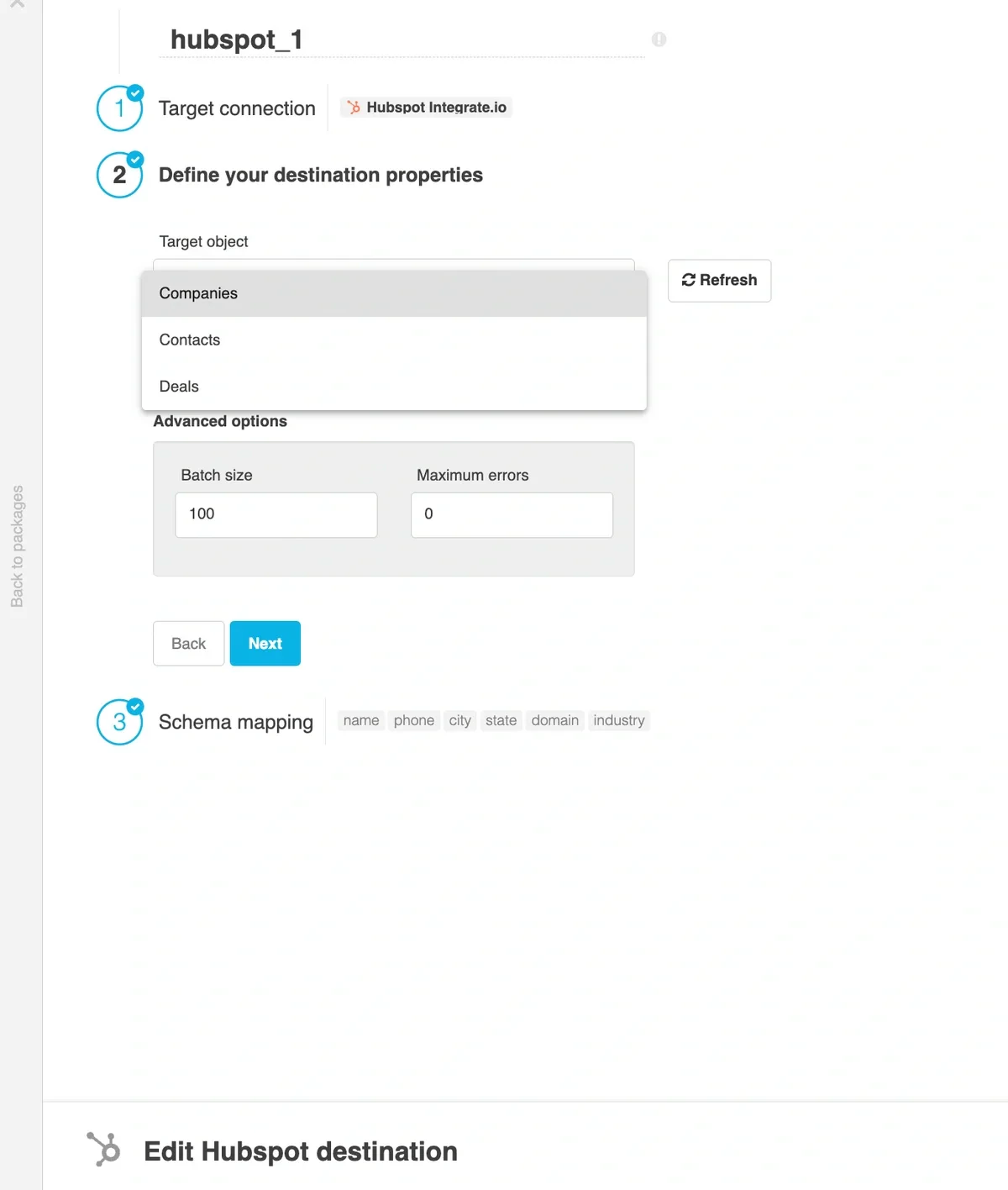 Operation type options: Create, Update, Delete, and Upsert