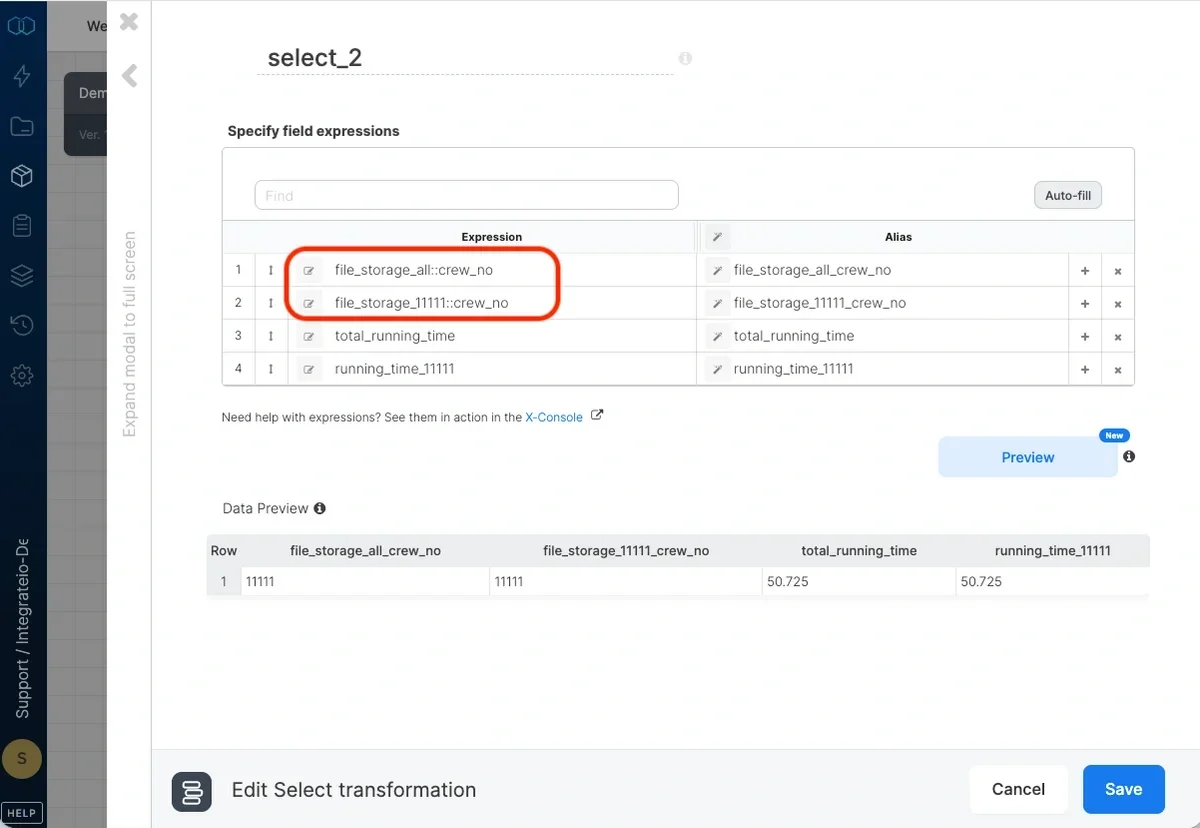 Output fields prefixed with input names to resolve duplicates