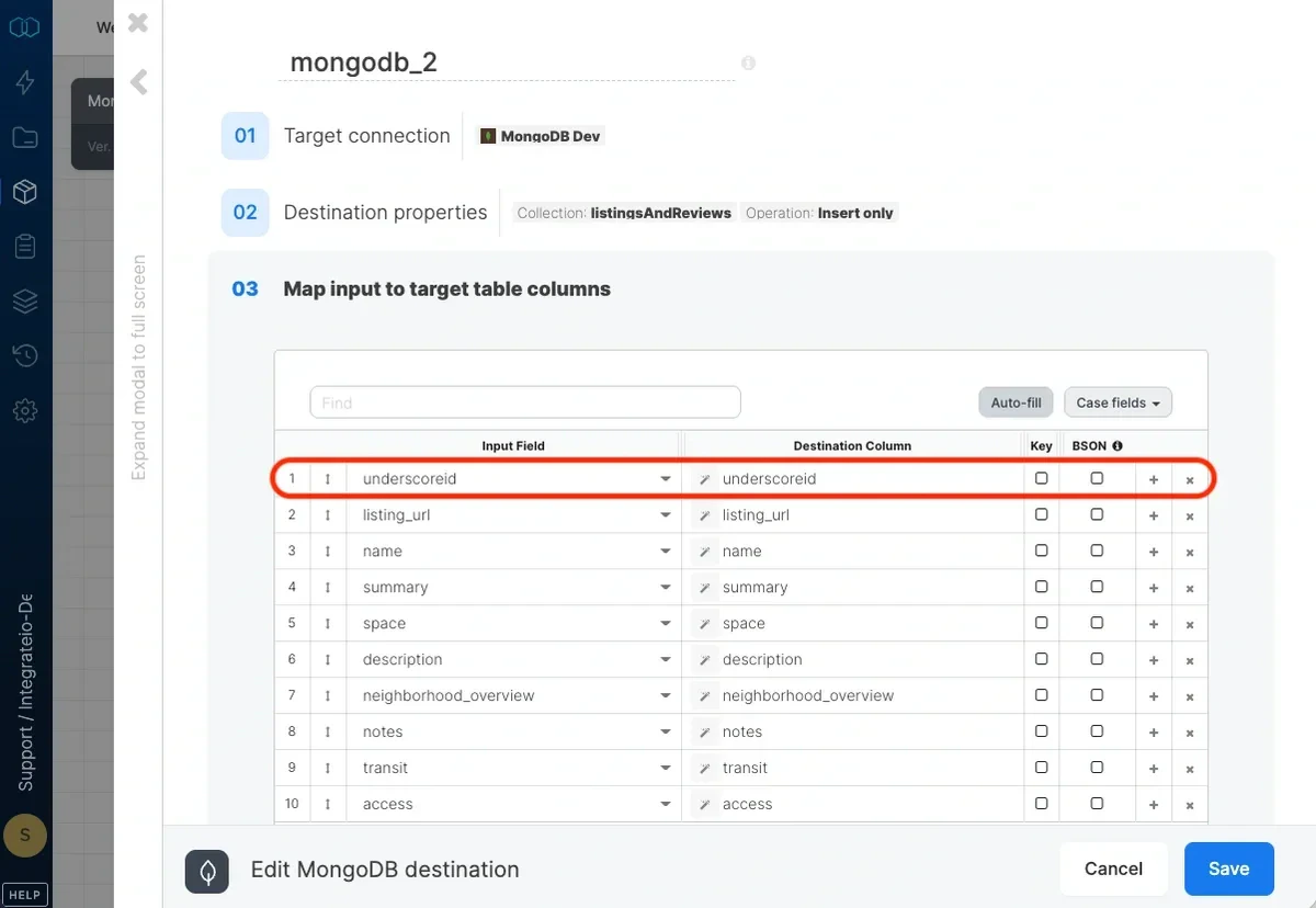 Using the underscoreid alias to set a custom _id primary key