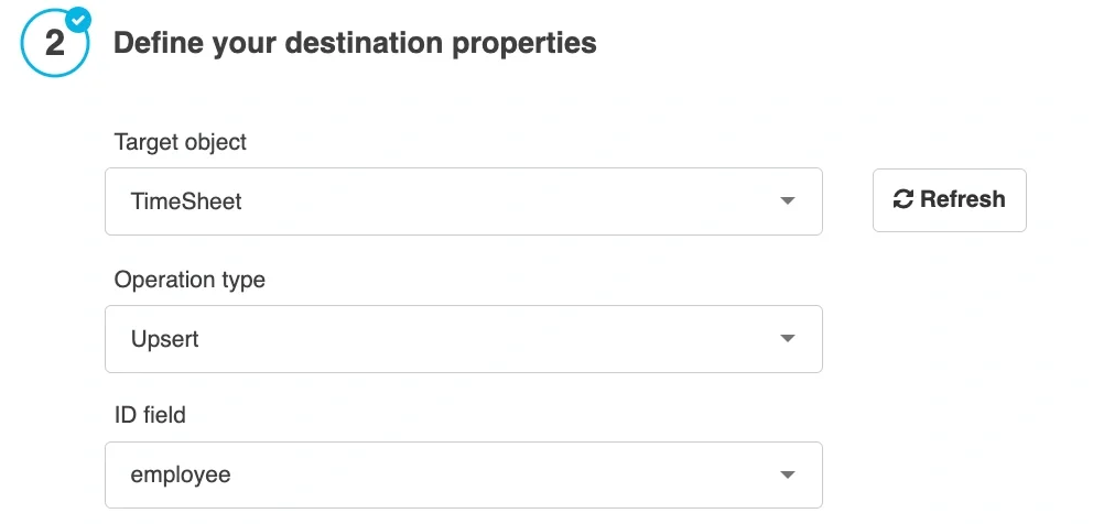Upsert operation with ID field selection for the upsert key