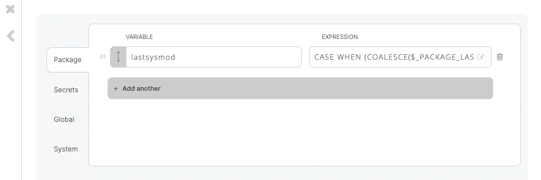 Package variable using last successful job submission timestamp