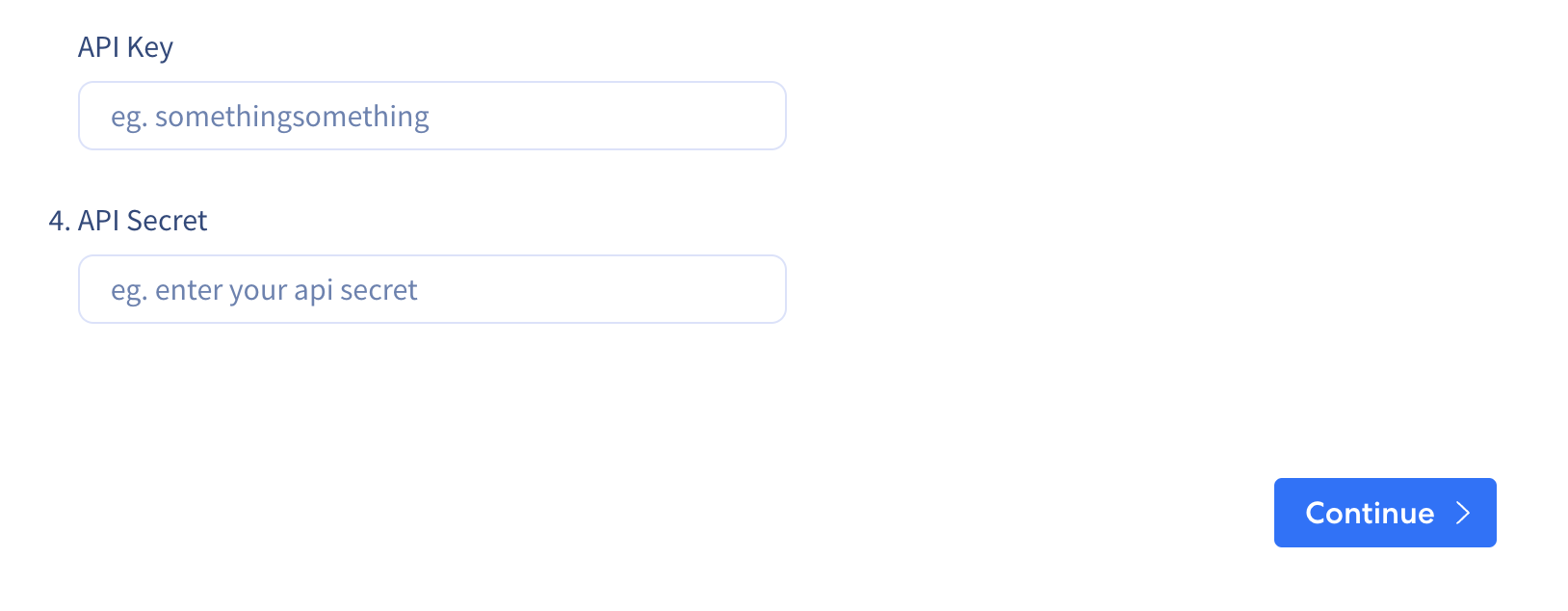 Integrate.io dashboard field for pasting the Zenventory API key