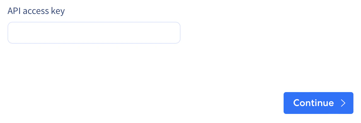 ExchangeRates dashboard showing the API access key