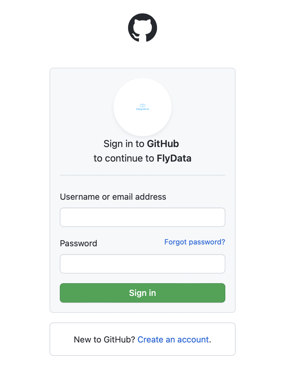 GitHub OAuth sign-in and authentication prompt