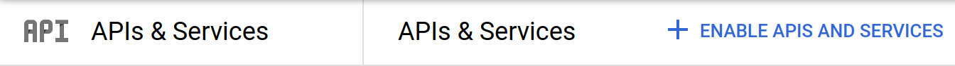 Enable APIs and Services button on Google Cloud Platform dashboard