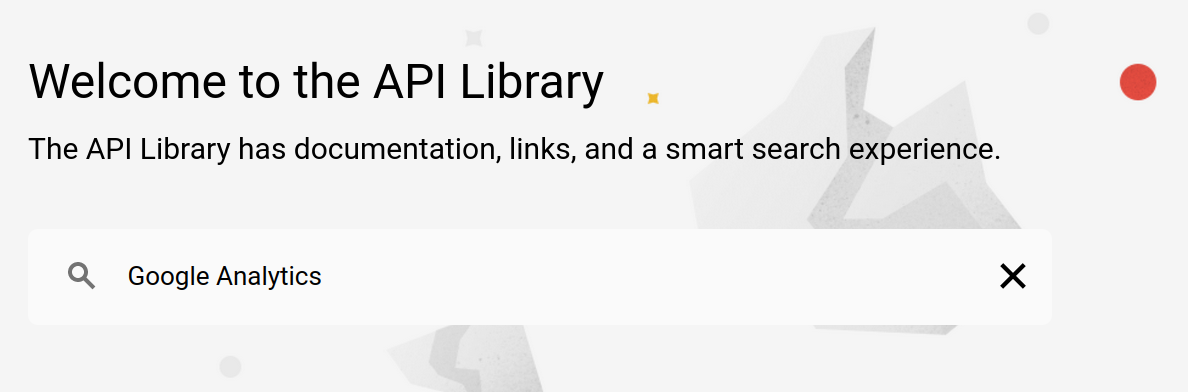 Searching for Google Analytics in the API library