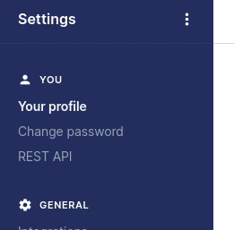 Gorgias REST API option in profile settings