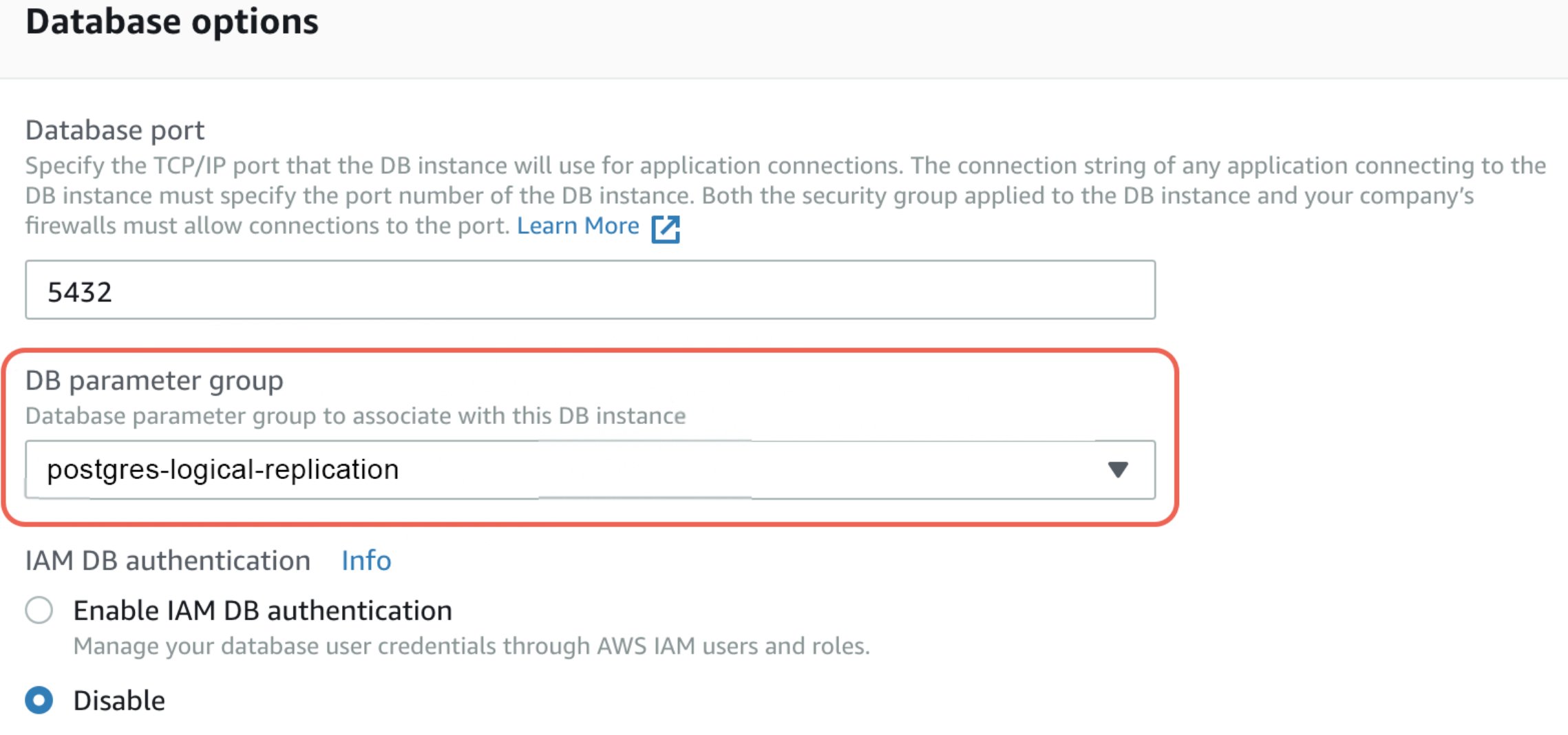 Applying the parameter group to the RDS PostgreSQL database