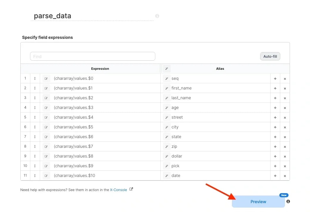 Select component parsing tuple fields with aliases