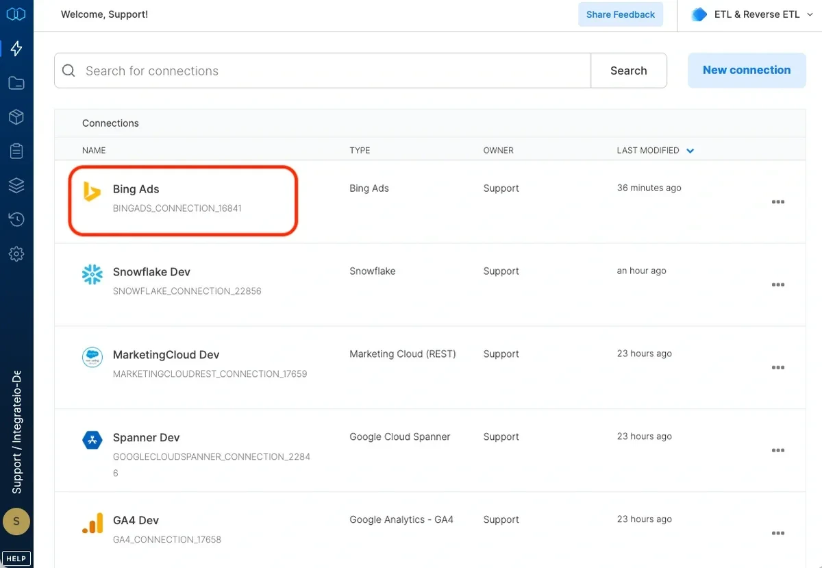Bing Ads connection confirmation dialog