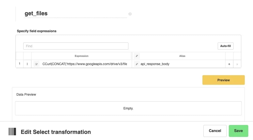 Select component for retrieving files by their IDs