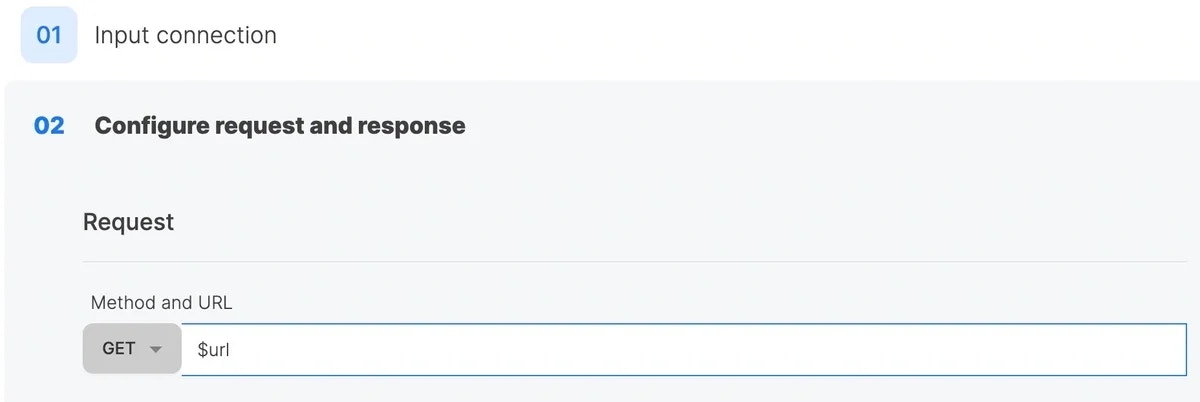 REST API component URL field using the $url variable