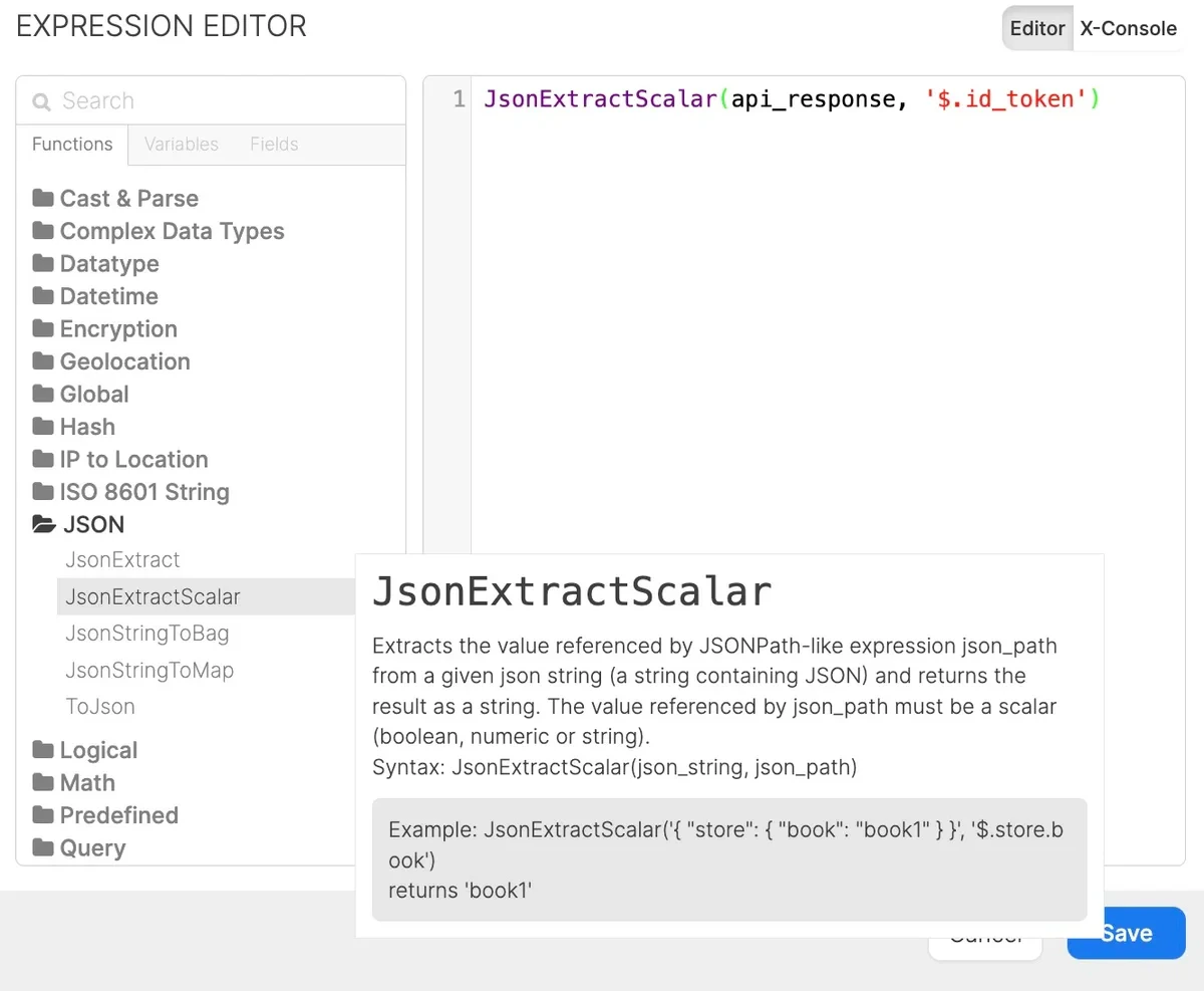 JsonExtractScalar function parsing the id_token from the response