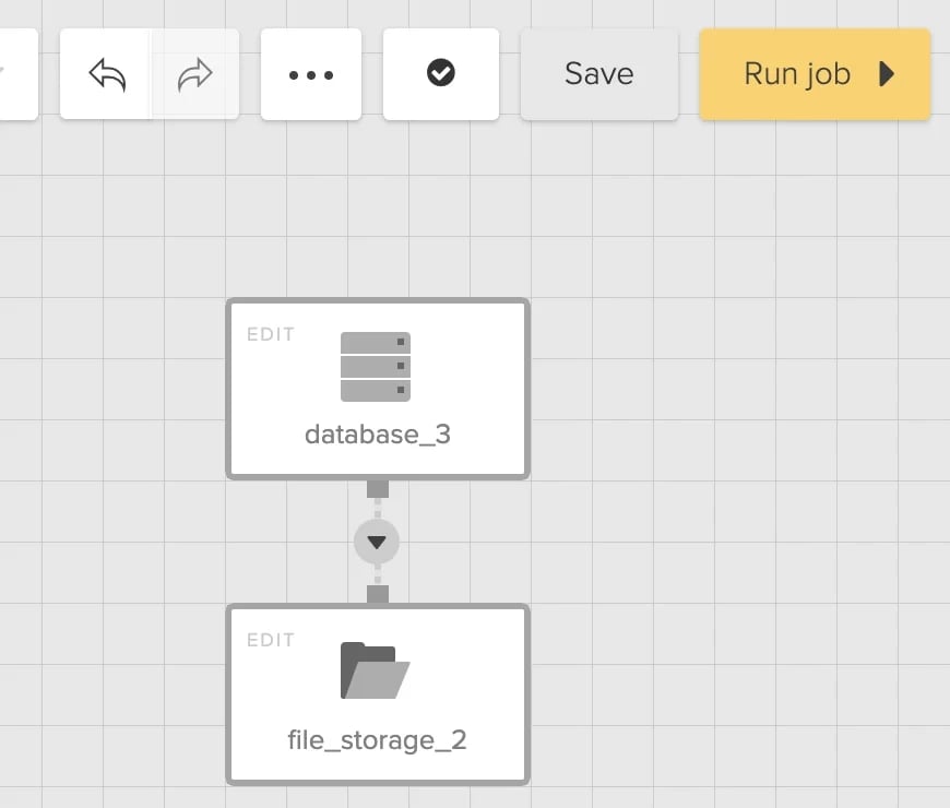 Run job button in the package designer