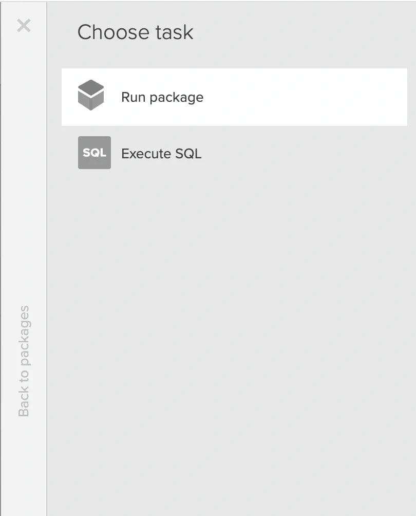 Run package task in a workflow with dynamic connection