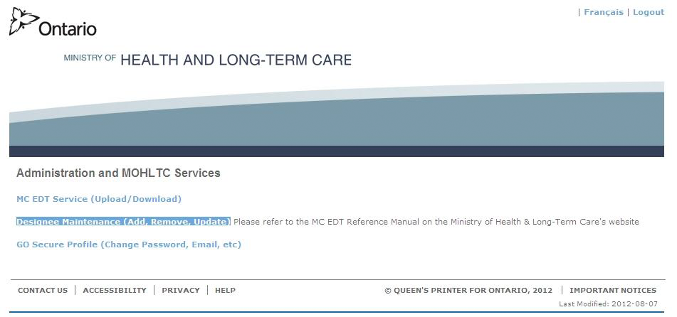 Designee Maintenance