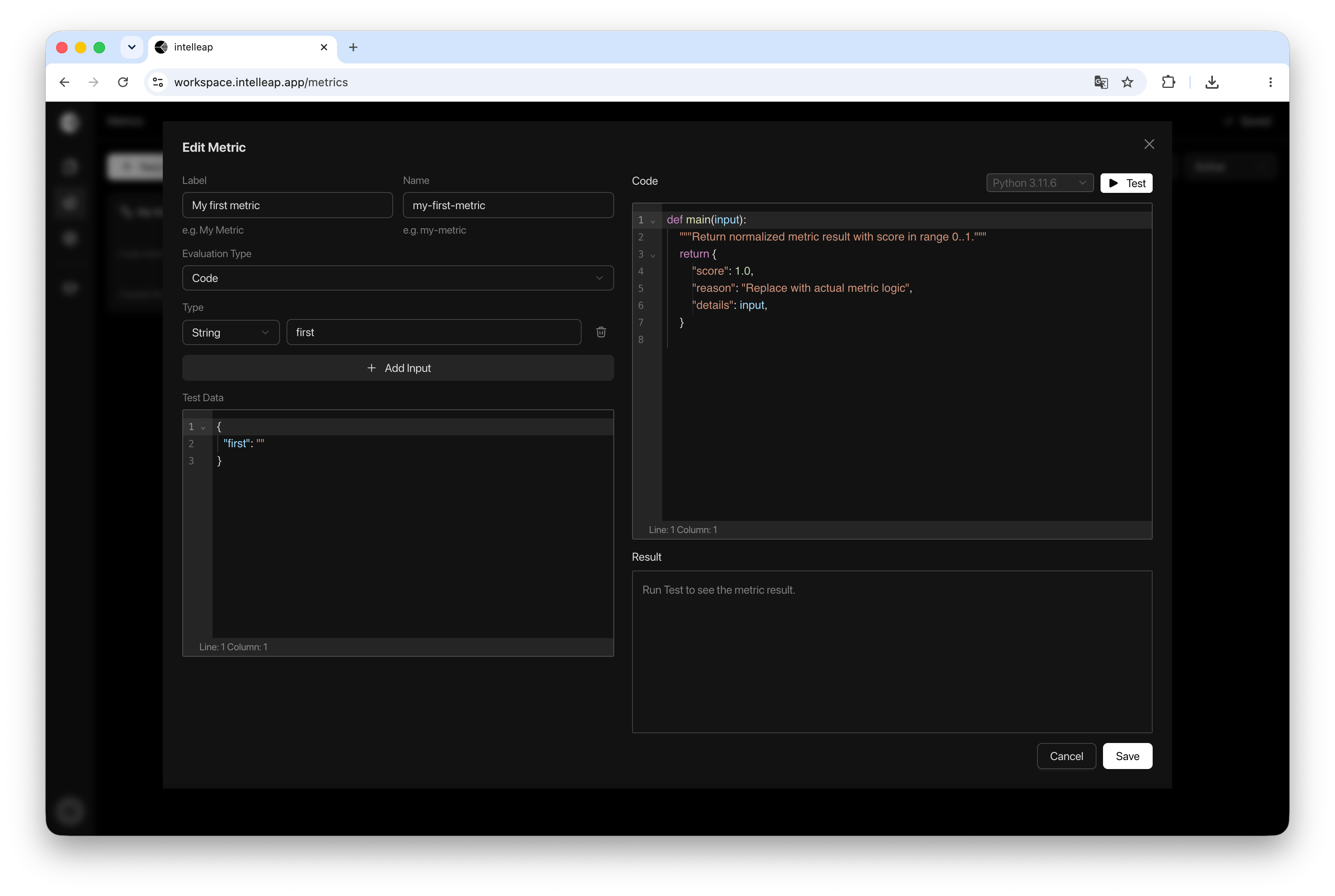 Code Metric Editor