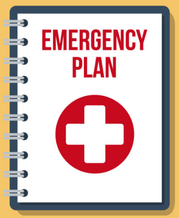 Emergency Plan notebook representing incident response preparation