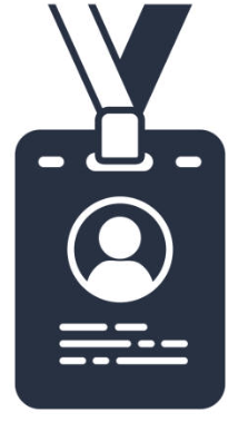 An ID badge on a lanyard used for physical access control