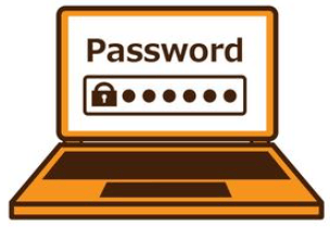 Laptop showing a password login screen