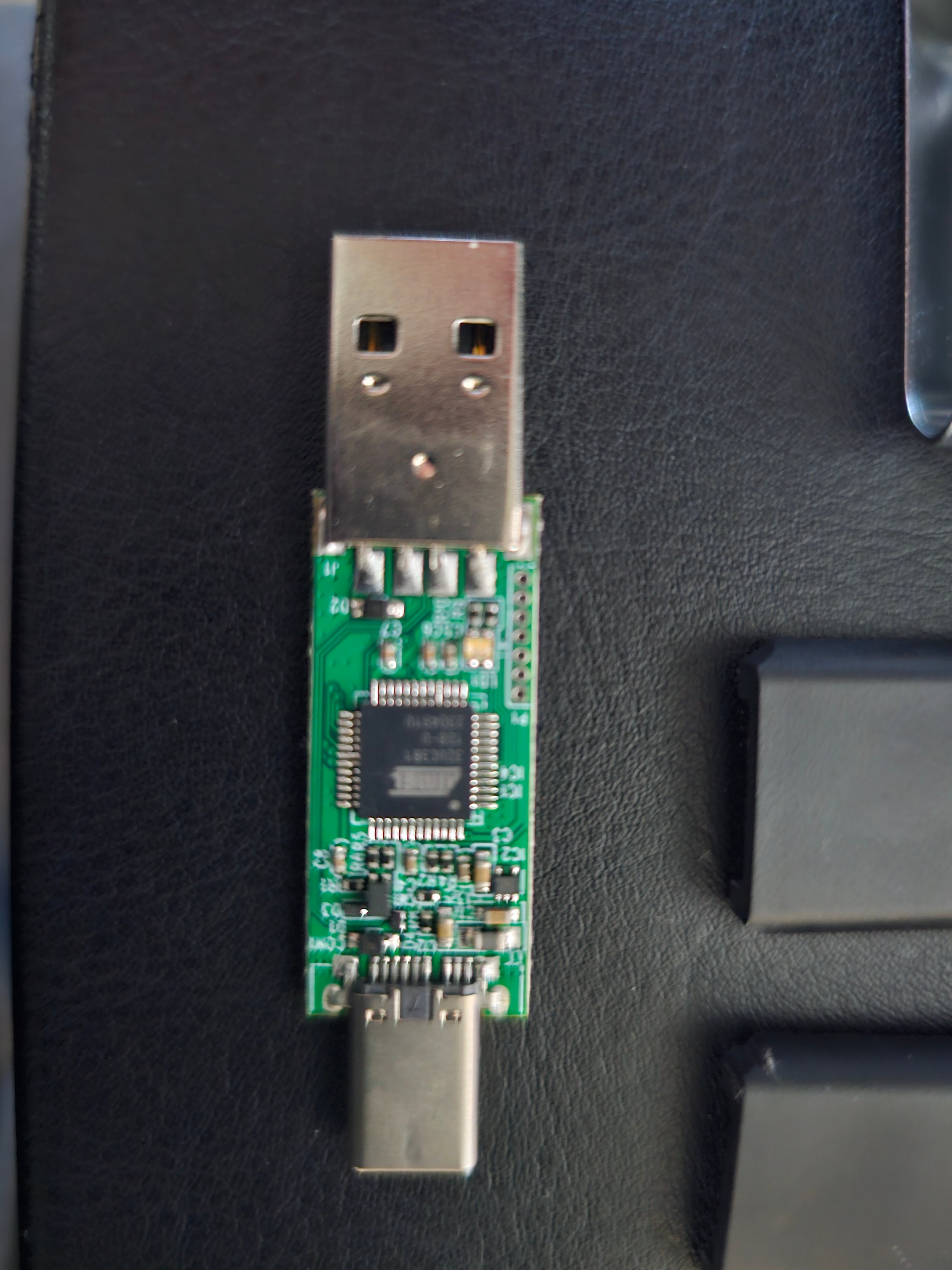 The PCB circuit board inside the USB Rubber Ducky showing the microcontroller, USB connector, and components
