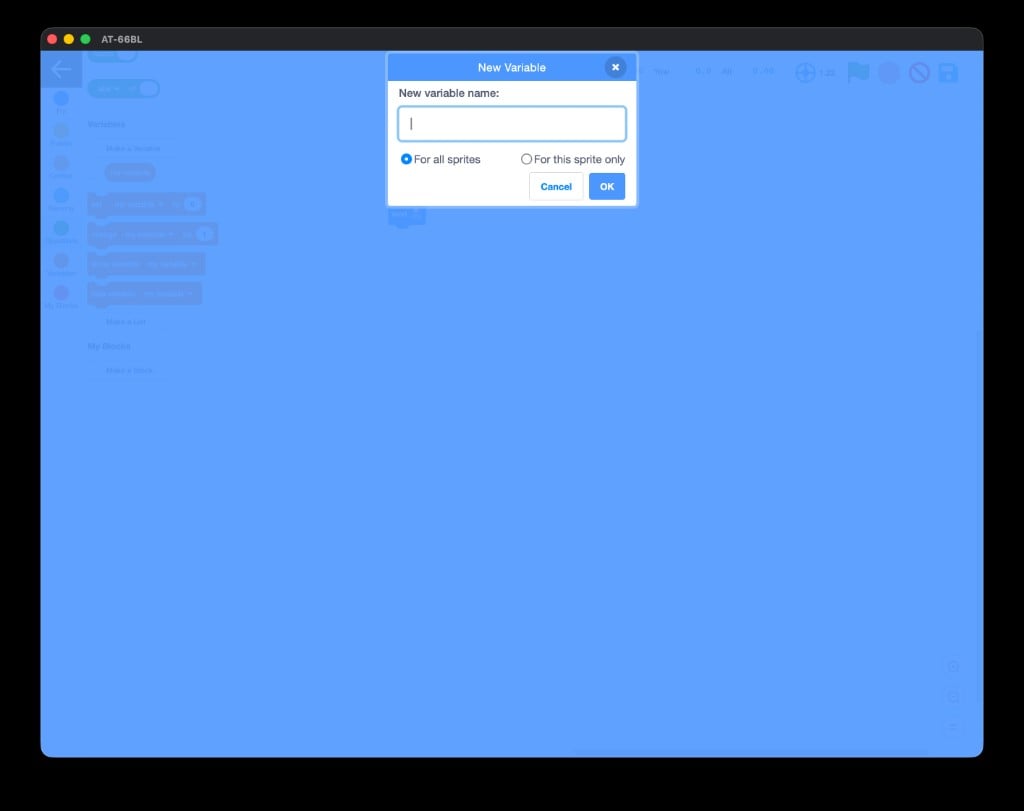 AT-66BL New Variable dialog