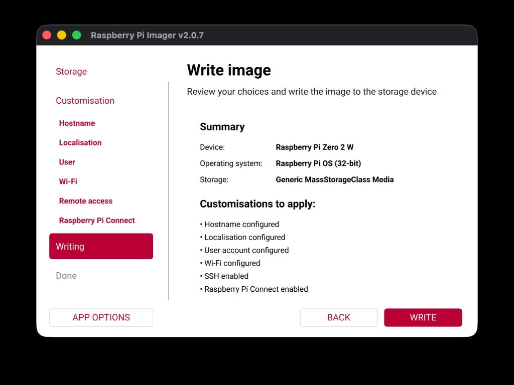 Write summary showing all customizations