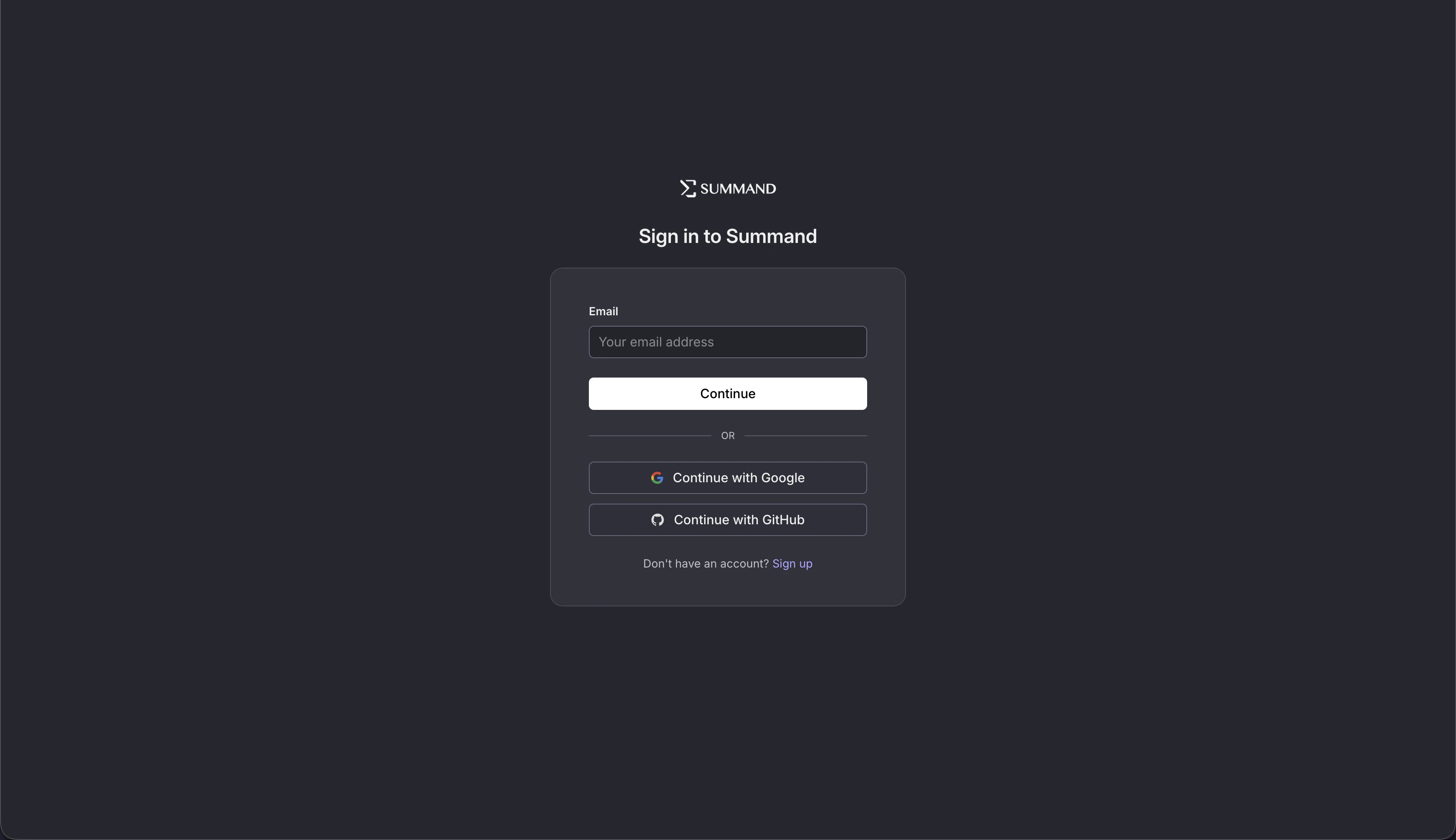 Summand login page