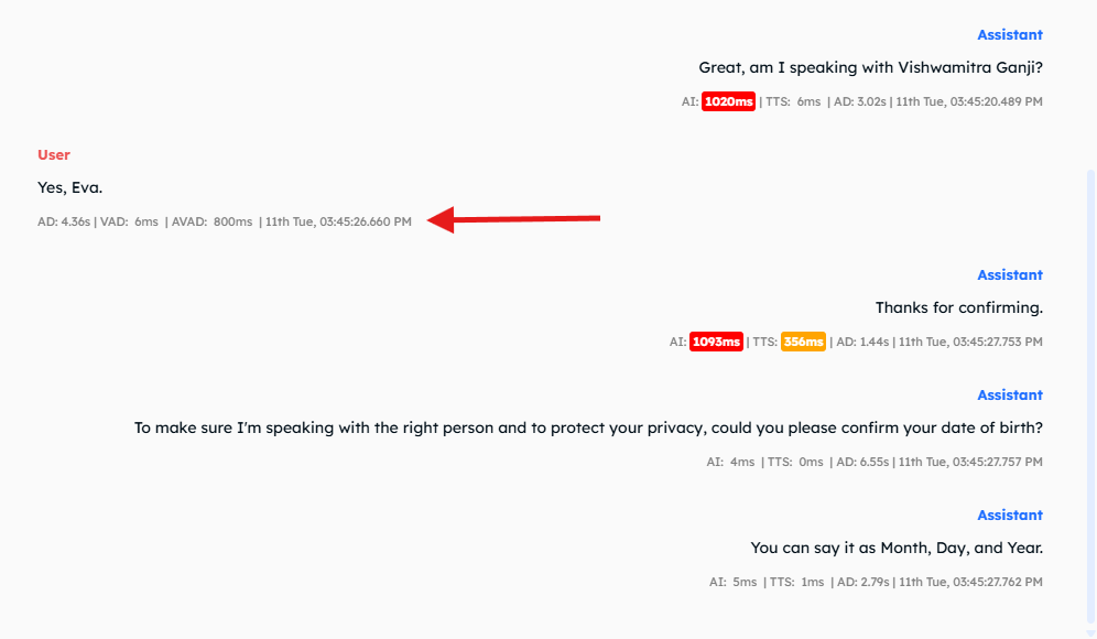 Click On User utterances